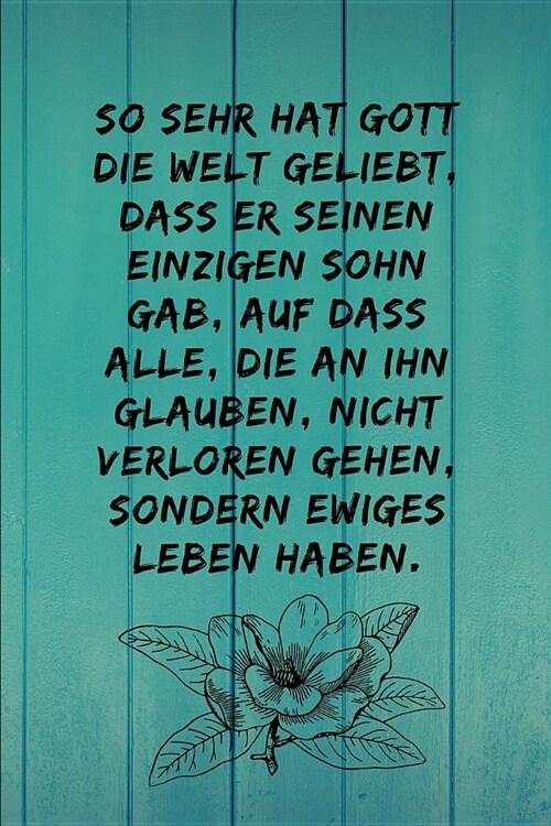 So sehr hat Gott die Welt geliebt, dass er seinen einzigen Sohn gab, auf dass alle, die an ihn glauben, nicht verloren gehen, sondern ewiges Leben hab (Paperback)