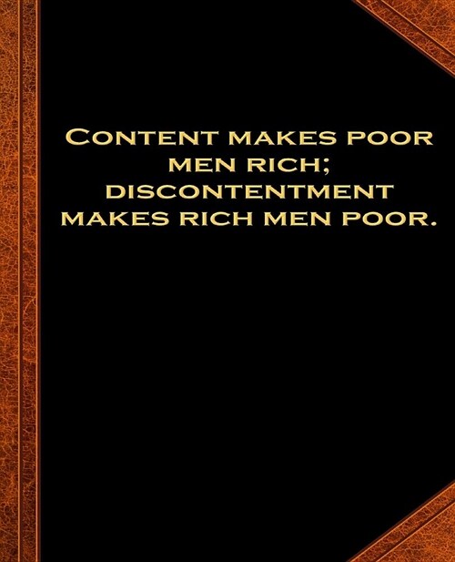 Ben Franklin Quote Content Poor Men Rich Vintage Style School Composition Book: (Notebook, Diary, Blank Book) (Famous Quotes Composition Books Noteboo (Paperback)