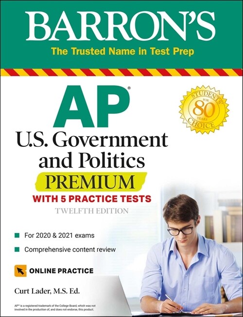 AP Us Government and Politics Premium: With 5 Practice Tests (Paperback, 12)