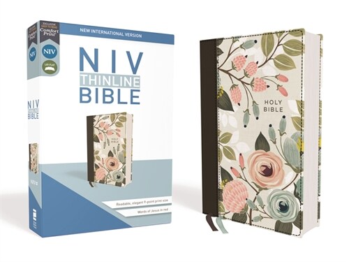 Niv, Thinline Bible, Cloth Over Board, Floral, Red Letter Edition, Comfort Print (Hardcover)