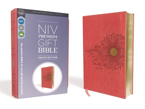 Niv, Premium Gift Bible, Youth Edition, Leathersoft, Coral, Red Letter Edition, Comfort Print: The Perfect Bible for Any Gift-Giving Occasion (Imitation Leather)