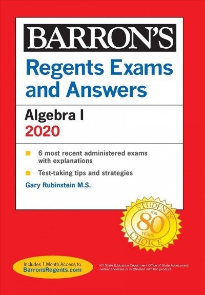 Regents Exams and Answers: Algebra I 2020 (Paperback)