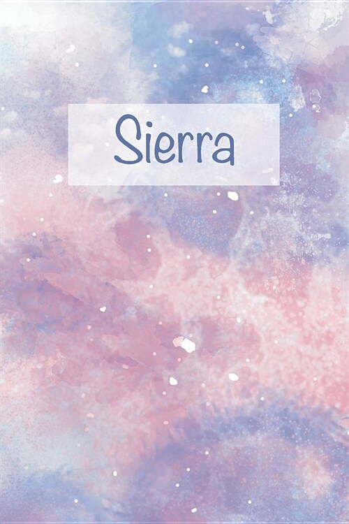 Sierra: First Name Personalized Notebook, College Ruled (Lined) Journal, Cute Pastel Notepad with Marble Pattern for Girls and (Paperback)