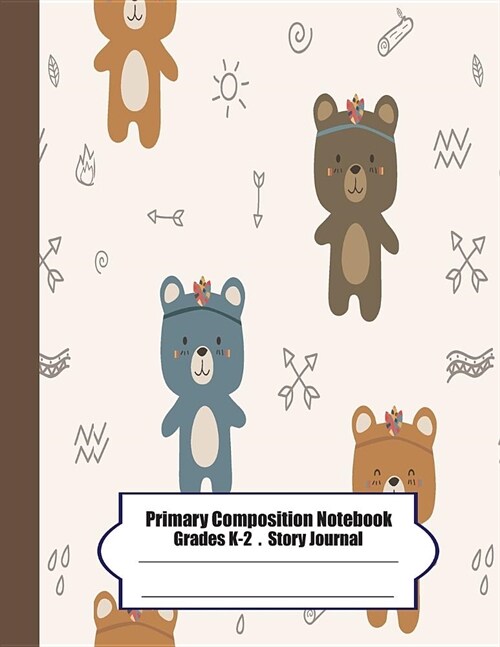 Primary Composition Notebook: Primary Composition Notebook Story Paper - 8.5x11 - Grades K-2: Cute Tropical Forest Bear School Specialty Handwriting (Paperback)