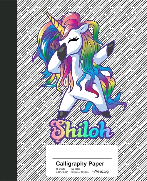 Calligraphy Paper: SHILOH Unicorn Rainbow Notebook (Paperback)