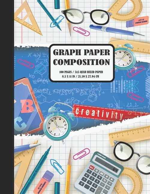 Graph Paper Composition: Grid Paper Notebook, Squared Graphing Paper * Blank Quad Ruled * Large (8.5 x 11) * Azure (Paperback)