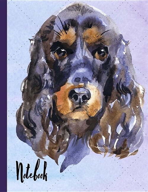 Notebook: School Notebook 100 Pages Wide Ruled Paper Dog Watercolor Design (Paperback)