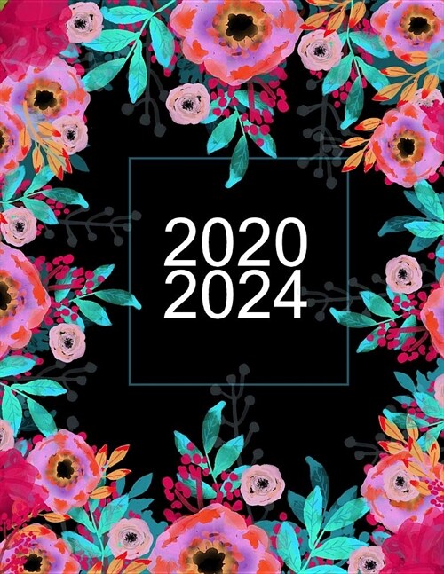 2020-2024: 5-year Planner 60-Monthly Calendar Schedule with Inspirational Quotes Unique Customized Cover-Themed Interior Border V (Paperback)