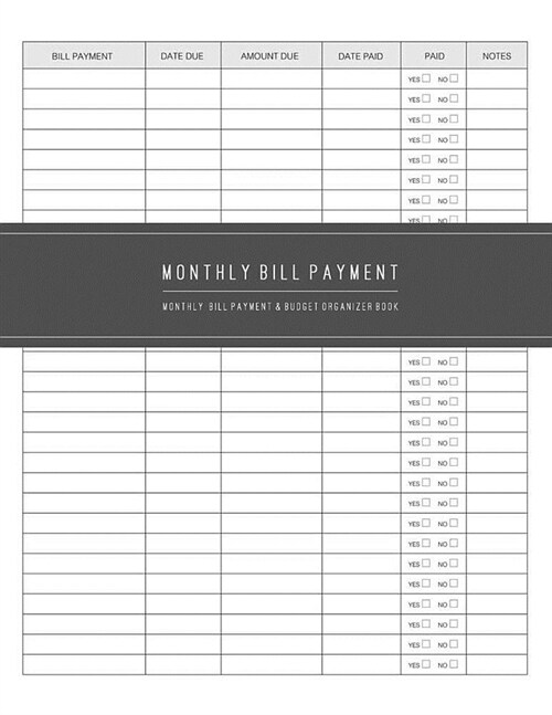 Monthly Bill Payment & Organizer: Money Debt Tracker and Budget Monthly Planner or Financial Planning Bill Checklist (Planning Budgeting Record) Expen (Paperback)