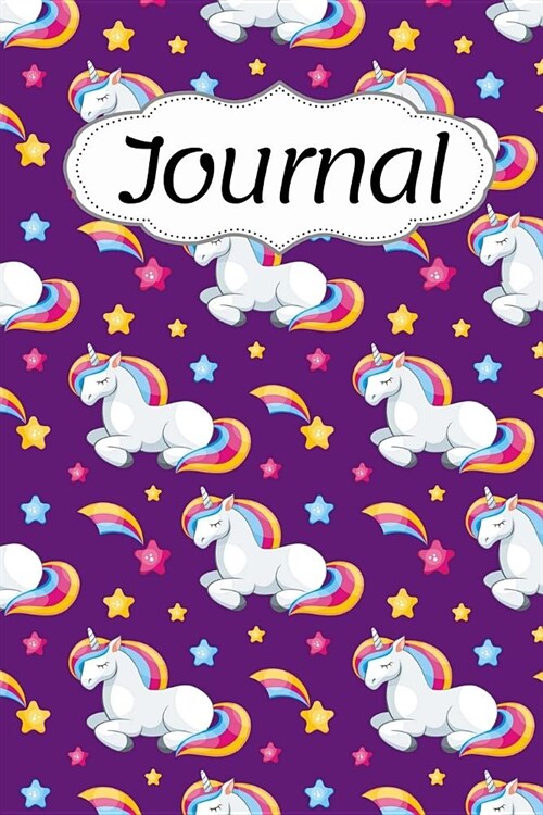 The Unicorn Journal: For Flower Lovers and Writers: Blank Lined Paper Notebook (6x9 inch - 70 Sheets/140 Pages) With Purple Background (Paperback)