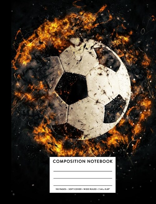 Composition Notebook: Cool Soccer Book Sports Lined Primary Copy Book, Wide Ruled SOFT Cover Boy Girl Kids Elementary Grade Back To School S (Paperback)