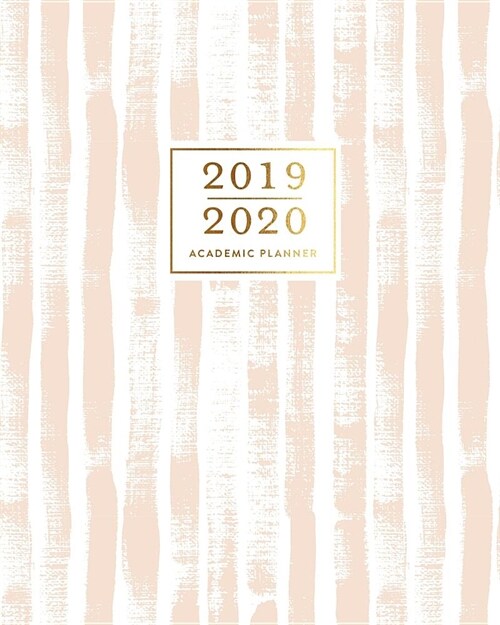 2019-2020 Academic Planner: Modern Abstract Blush Peach Stripes Weekly & Monthly Dated Calendar Organizer with To-Dos, Checklists, Notes and Goal (Paperback)