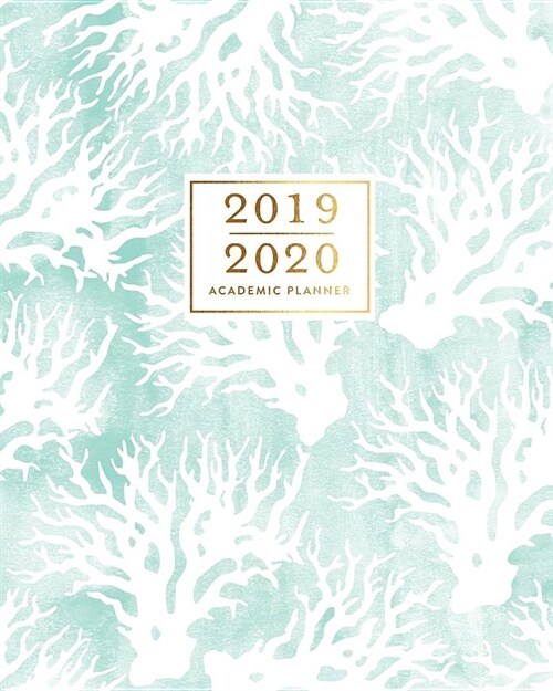 2019-2020 Academic Planner: Aqua Coral Print Beach Theme Island Tropical Pattern Weekly & Monthly Dated Calendar Organizer with To-Dos, Checklist (Paperback)