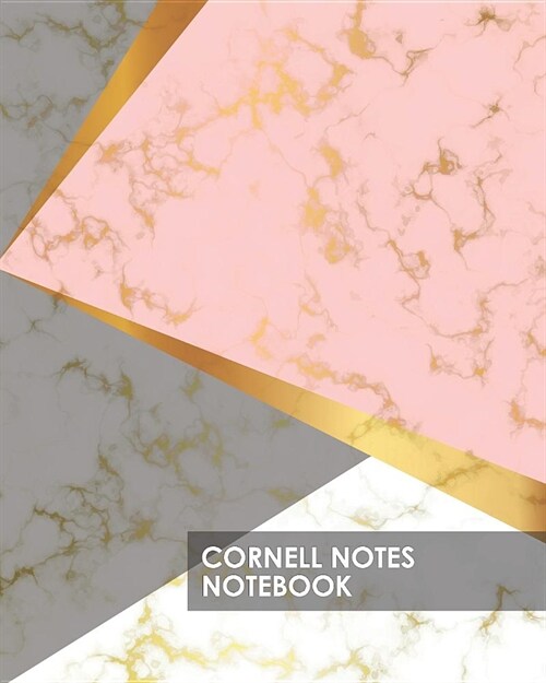 Cornell Notes Notebook: Elegant Pink Gold Marble Proven Study Method for College, High School and Homeschool Students 8x10 140 Blank Lined Pag (Paperback)