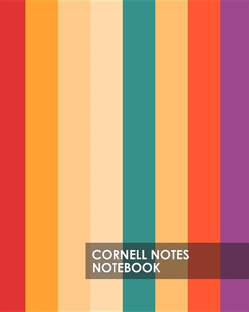 Cornell Notes Notebook: Vintage Color Bars Proven Study Method for College, High School and Homeschool Students 8x10 140 Blank Lined Pages Sim (Paperback)