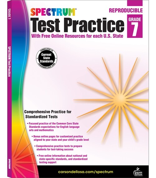 [중고] Spectrum Test Practice, Grade 7 (Paperback)