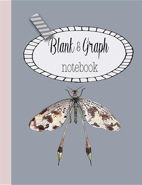 Blank & Graph notebook: The large quad and plain dual design composition notebook for mathematical notation, drawing sketches and notes, story (Paperback)