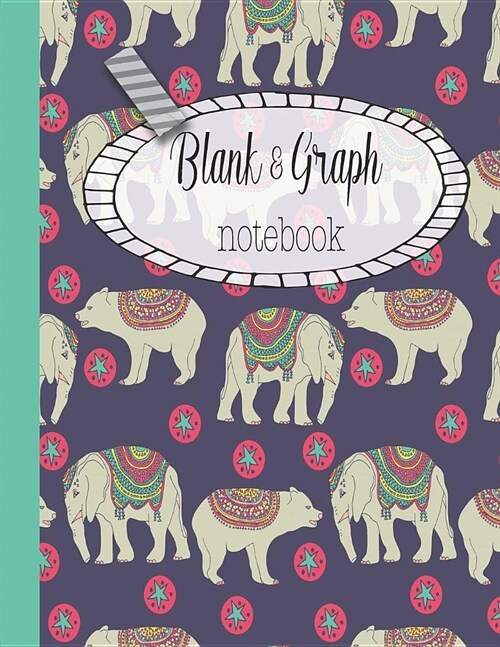 Blank & Graph notebook: The large quad and plain dual design composition notebook for mathematical notation, drawing sketches and notes, story (Paperback)