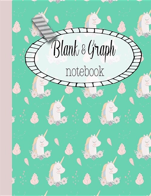 Blank & Graph notebook: The large quad and plain dual design composition notebook for mathematical notation, drawing sketches and notes, story (Paperback)