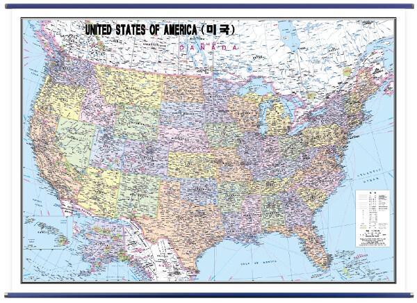 United States Of America (코팅 표구/걸이용) : 단면(축척 1:4,760,000)