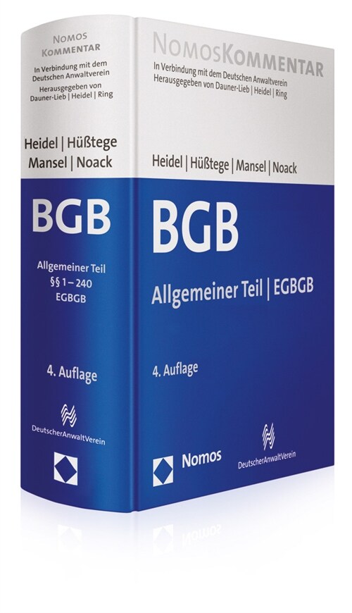 Burgerliches Gesetzbuch: Allgemeiner Teil - Egbgb: Band 1 (Hardcover, 4)