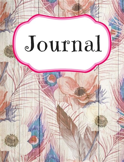 Flower With Feather Leaves Journal: For Flower Lovers and Writers: Blank Lined Paper Notebook (7.44 x 9.69 inch - 70 Sheets/140 Pages) (Paperback)