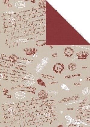 Geschenkpapier Mail taupe/VT rot, 25 Bogen (70 x 100 cm) (General Merchandise)