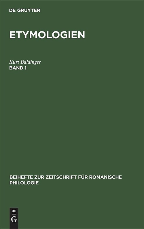 Etymologien. Band 1 (Hardcover, Reprint 2019)