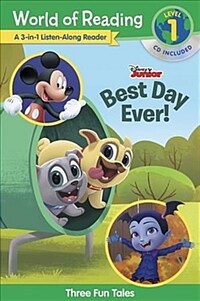 Disney Jr.'s Best Day Ever!: 3-In-1 Listen-Along Reader [With Audio CD] (Paperback)
