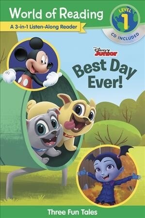 Disney Jr.s Best Day Ever!: 3-In-1 Listen-Along Reader [With Audio CD] (Paperback)
