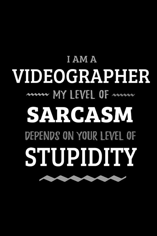 Videographer - My Level of Sarcasm Depends On Your Level of Stupidity: Blank Lined Funny Videography Journal Notebook Diary as a Perfect Gag Birthday, (Paperback)