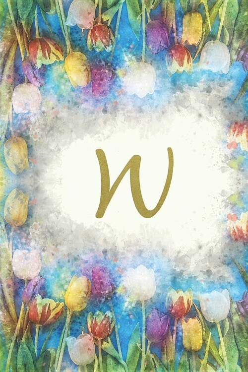 W: Monogram Initial Notebook for Women and Girls, Blank, 6 x 9, 110 pages (Paperback)