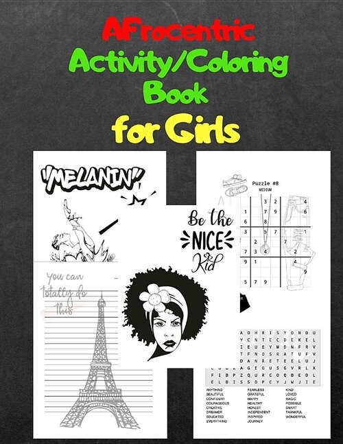 Afrocentric Activity/Coloring Book for Girls: Sudoku, Word Search, & Coloring Images with Positive Affirmations (Paperback)