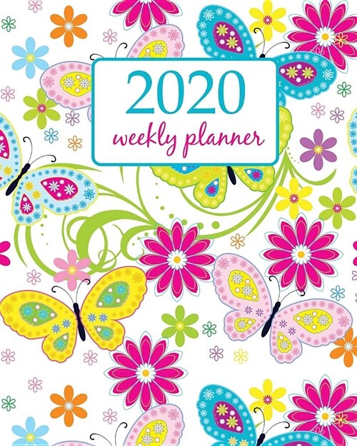 2020 Weekly Planner: Calendar Schedule Organizer Appointment Journal Notebook and Action day With Inspirational Quotes White Pink Blue Gree (Paperback)