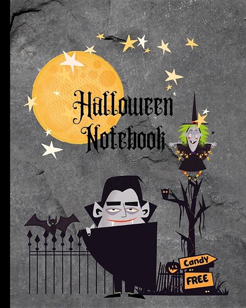 Halloween Notebook Free Candy: Spooky Wide Ruled Notebook for Kids (Paperback)