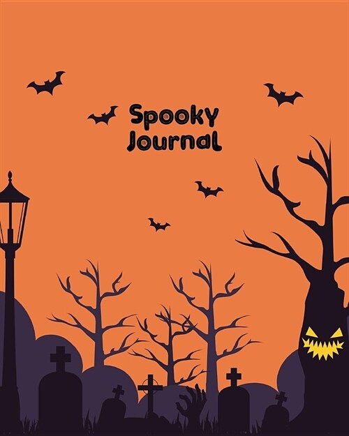 Spooky Journal: Haunted Cemetery Wide Ruled Notebook (Paperback)