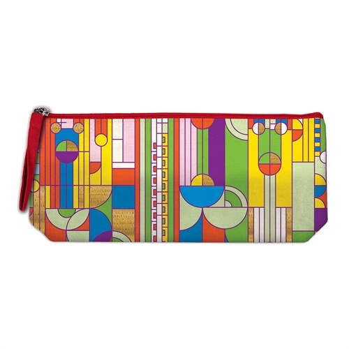 Frank Lloyd Wright Saguaro Cactus and Forms Handmade Embroidered Pencil Pouch (Other)