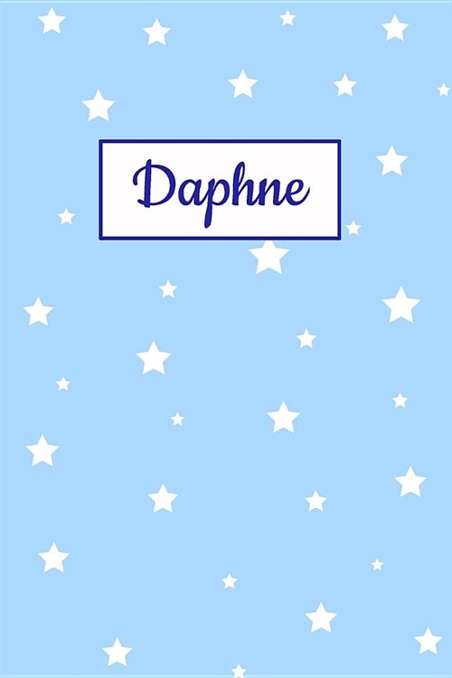 Daphne: Personalized Name Journal. Wide Ruled (Lined) Writing Diary, Composition Book. Baby Blue Star Cover for Girls, Kids an (Paperback)