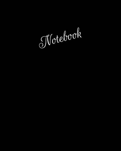 Notebook: Black Minimalist Blank Lined Journal, 120 Pages, 8x10 (Paperback)