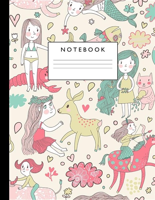 Notebook: Cute Lined Journal Ruled Composition Note Book to Draw and Write In for Girls and Boys - Home School Supplies for K-12 (Paperback)