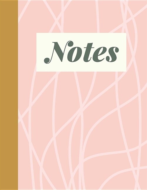 Notes: Large College Ruled School Subject Lined Notebook with Blush Pink Cover Design (Paperback)