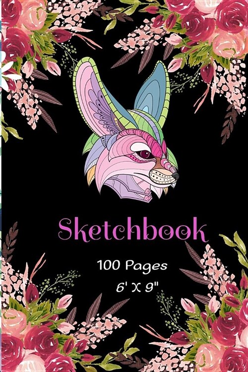 SKETCHBOOK 6X 9 100 Pages: Fennec Fox Animal Themed Cutie Foxes Sketchbook Blank Book unlined Journal for Girls & Boys. 100 pages, White plain pa (Paperback)