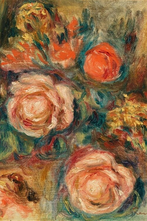 Art Journal: Pierre-Auguste Renoir - Bouquet of Roses 2 - Art Cover College Ruled Notebook - 110 Pages (Paperback)