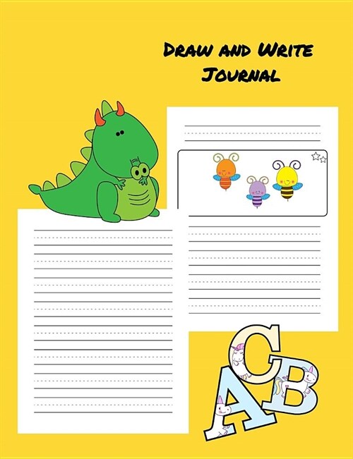 Draw and Write Journal: Grades K-2: Primary Composition Lined and Half Page Lined Paper with Drawing Space (7.4 x 9.6 Notebook), Learn To Wr (Paperback)