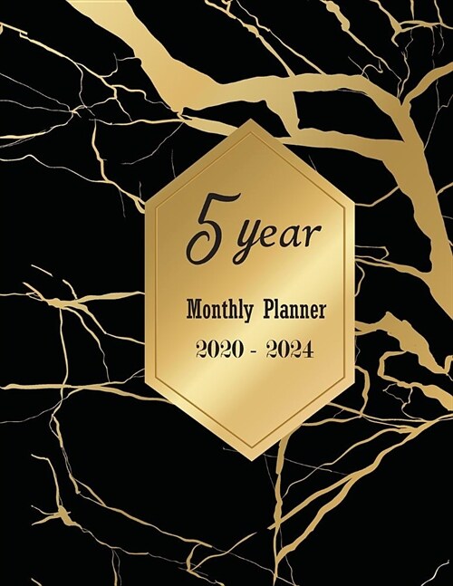 5 year monthly planner: 60 Months Yearly Planner Monthly Calendar 2020-2024 Address book, Password Log and Time Management (Paperback)