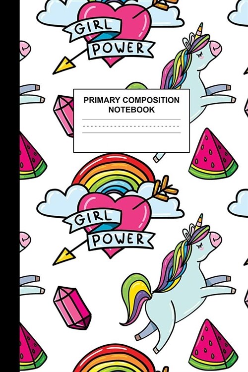 Primary Composition Notebook: Writing Journal for Grades K-2 Handwriting Practice Paper Sheets - Dazzling Unicorn School Supplies for Girls, Kids an (Paperback)