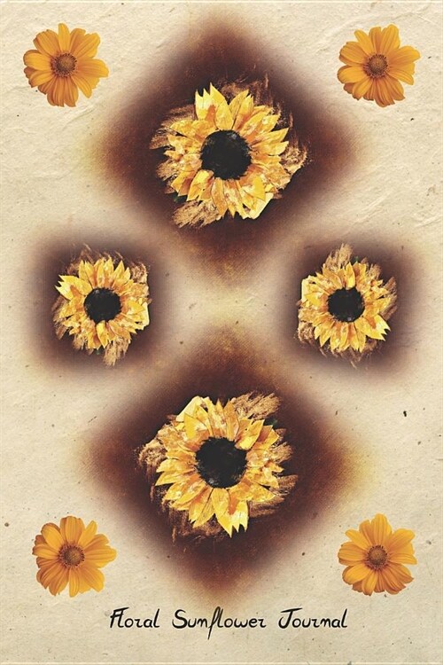 Floral Sunflower Journal: A flexible paperback book with glossy finish. Interior pages are wide ruled and embellished with smaller sunflowers. T (Paperback)