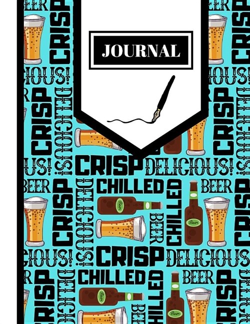 Journal: Bright Beer Themed Pattern Print Writing Gift - Lined Journal for Students (Paperback)