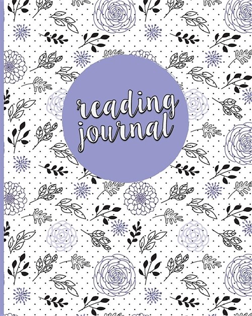Reading Journal: 110-page book review journal with space for 52 reviews, Garden Party purple floral design (Paperback)