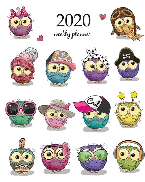 2020 Weekly Planner: Calendar Schedule Organizer Appointment Journal Notebook and Action day With Inspirational Quotes Set of cute cartoon (Paperback)